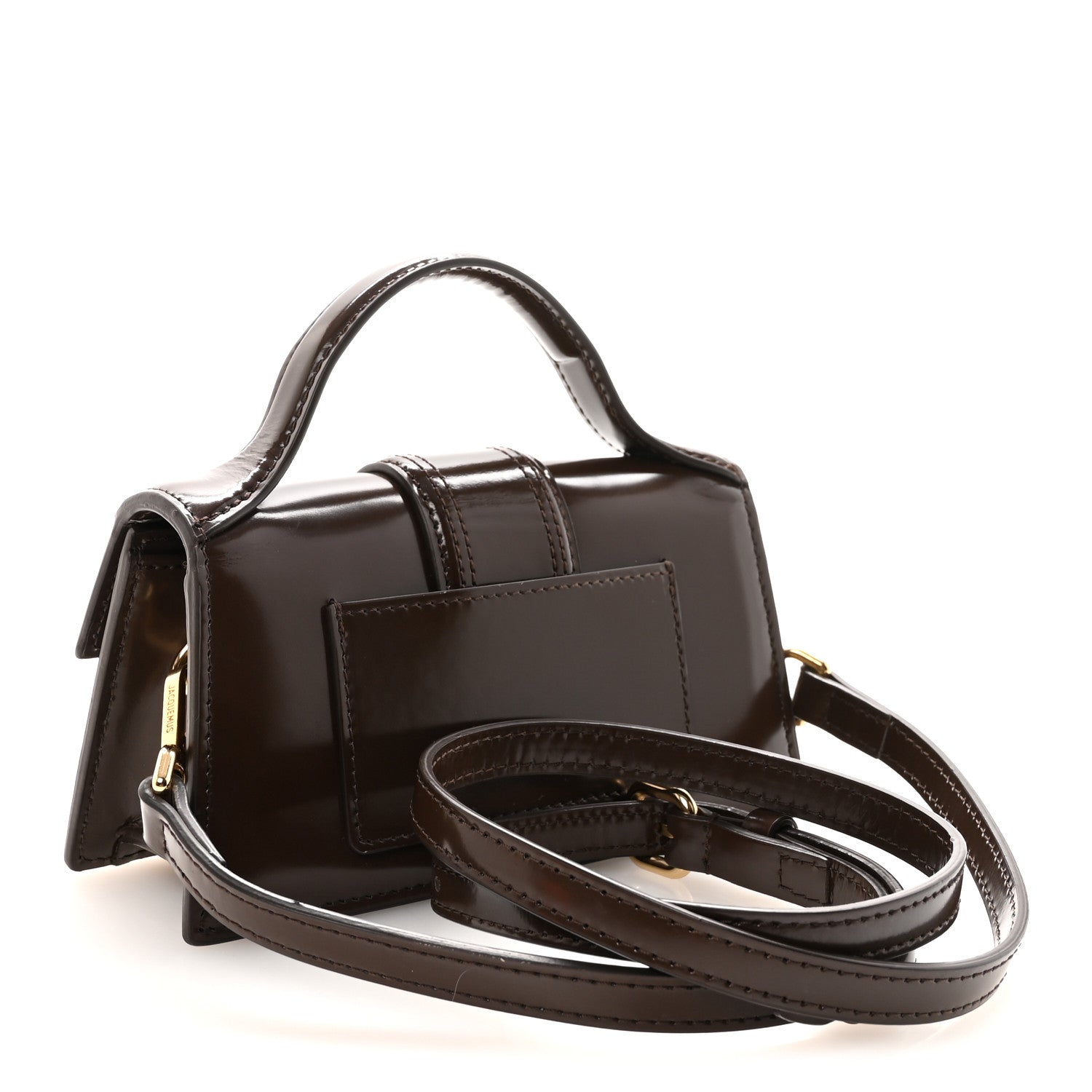 Jacquemus Glazed Calfskin Le Grand Bambino Midnight Brown 1873456