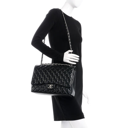 Chanel Lambskin Quilted Maxi Double Flap Black 3 of 9