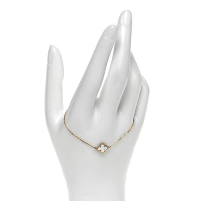 Van Cleef & Arpels 18K Yellow Gold Mother of Pearl Sweet Alhambra Bracelet 2 of 6