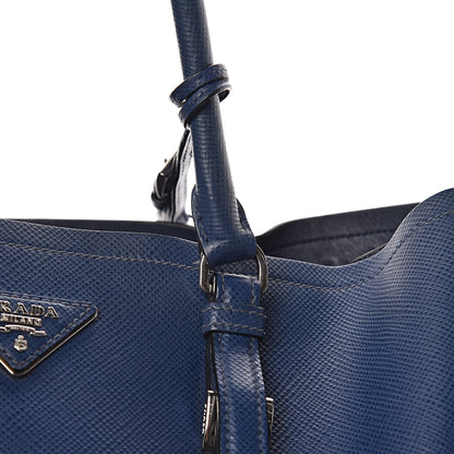 Prada Saffiano Cuir Medium Double Handle Tote Bluette 24 of 28