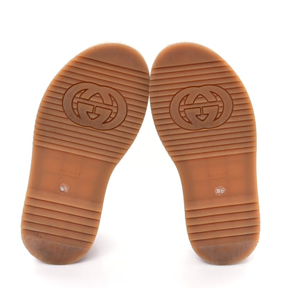 Gucci Monogram Jumbo GG Platform Slide Wedge Sandals 39.5 Beige Lapis 6 of 9