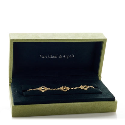 Van Cleef & Arpels 18K Yellow Gold 5 Motifs Guilloche Vintage Alhambra Bracelet 5 of 5