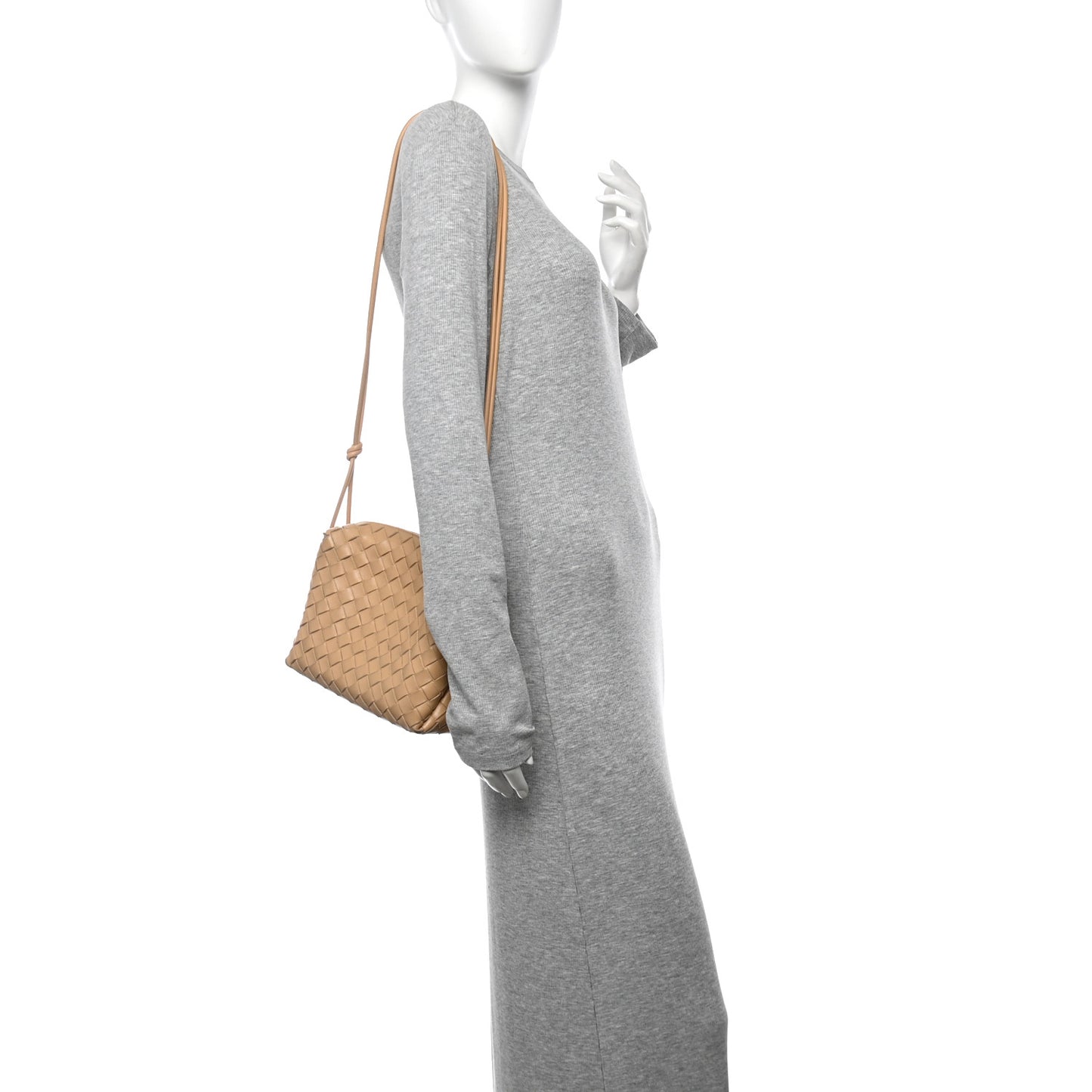 Nappa Intrecciato Small Loop Camera Bag Almond