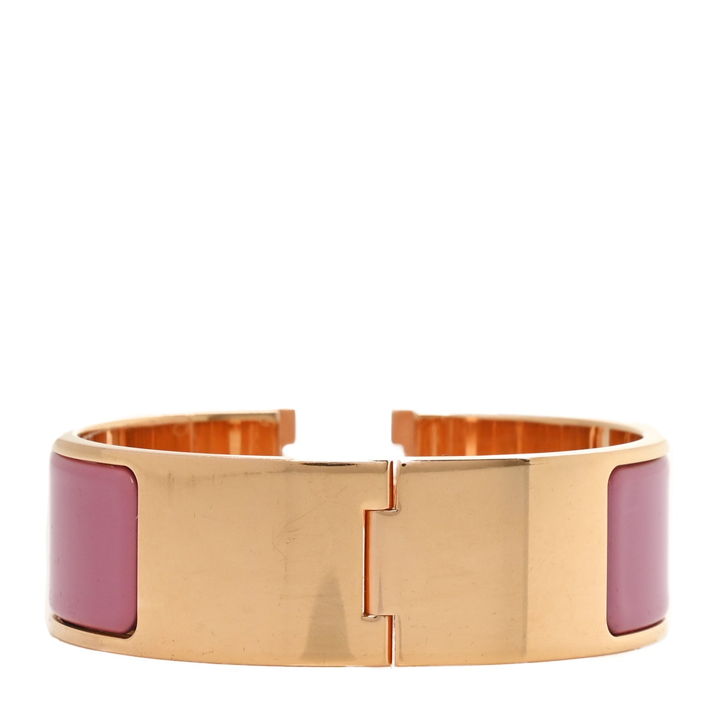 Enamel Wide Clic Clac H Bracelet GM Rose Velours