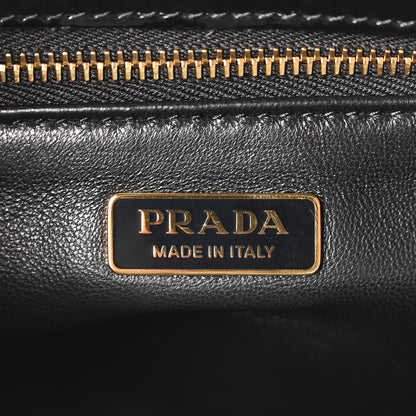 Prada Satin Feathered Vernice Mini Galleria Double Zip Tote Black Prugna 6 of 10