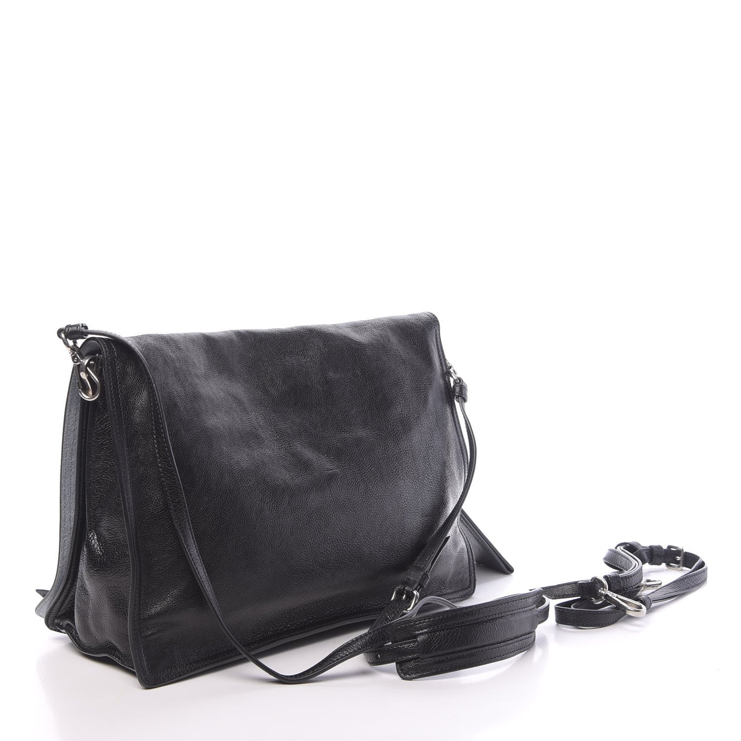 Prada Glace Calf Etiquette Flap Black Astrale 3 of 11