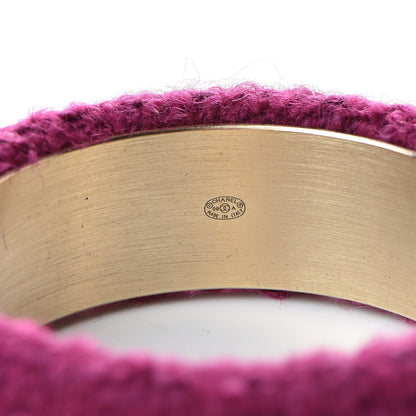 Chanel Tweed CC Wide Bangle Dark Pink 4 of 4
