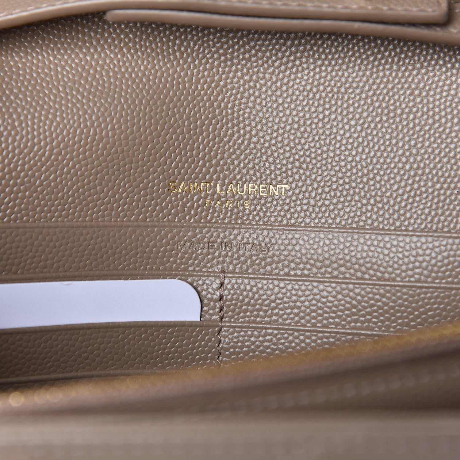 Saint Laurent Grain De Poudre Matelasse Chevron Monogram Chain Wallet Dusty Grey 6 of 8