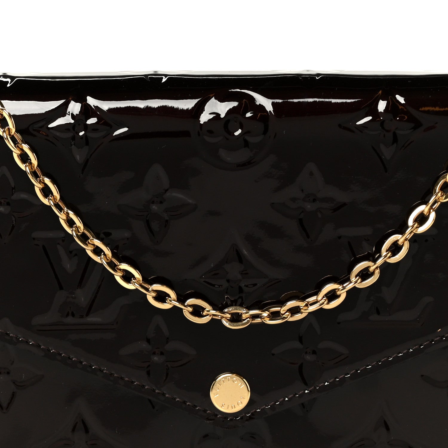 Louis Vuitton Vernis Pochette Felicie Chain Wallet Amarante 13 of 15