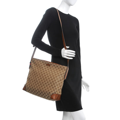 Gucci Monogram Large Flat Messenger Bag Brown 2 of 7