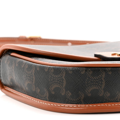 Celine Canvas Calfskin Triomphe Mini Besace Tan 9 of 11