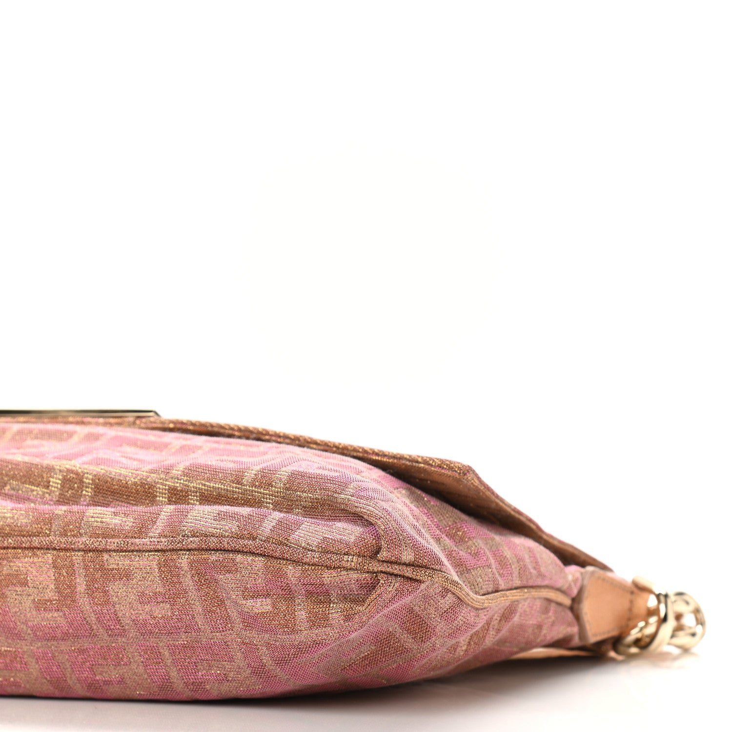 Fendi Metallic Lurex Zucca Large Mia Shoulder Flap Arancio 10 of 10