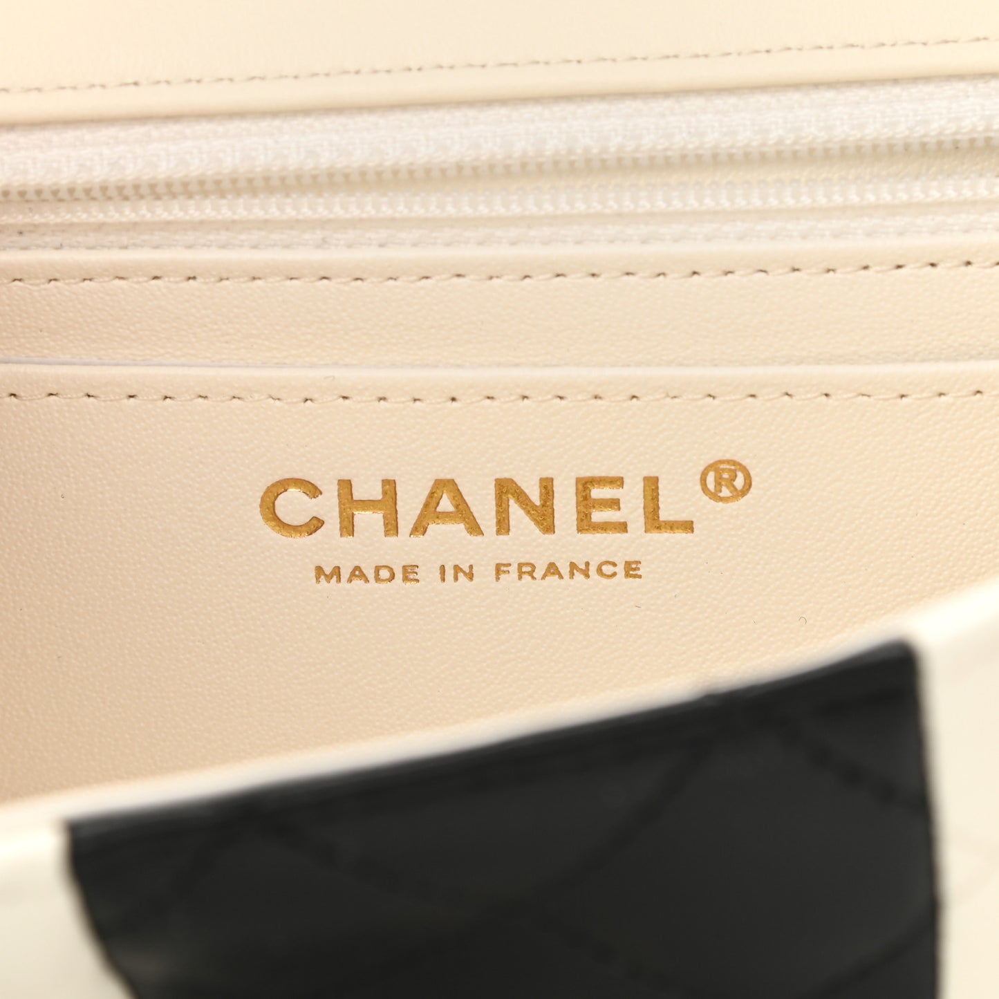 Lambskin Quilted Mini Rectangular Flap White Black