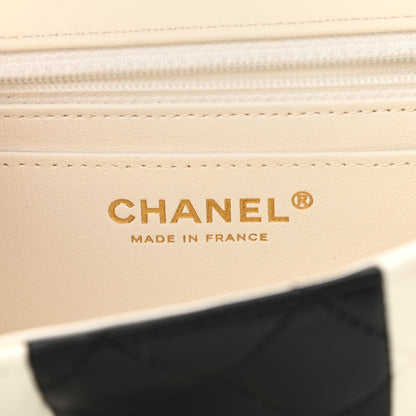 Chanel Lambskin Quilted Mini Rectangular Flap White Black 6 of 12