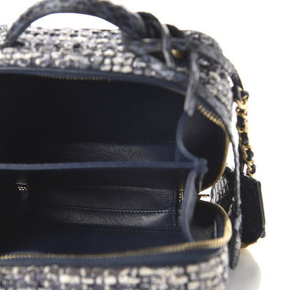 Chanel Tweed Snakeskin Quilted Small CC Filigree Vanity Case Black Ecru Silver 8 of 21