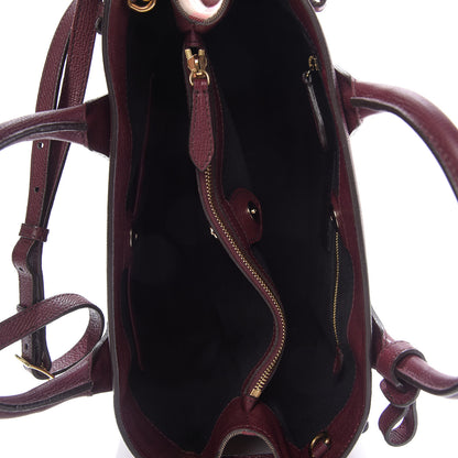 Burberry Grainy Calfskin House Check Medium Banner Tote Mahogany Red 6 of 9