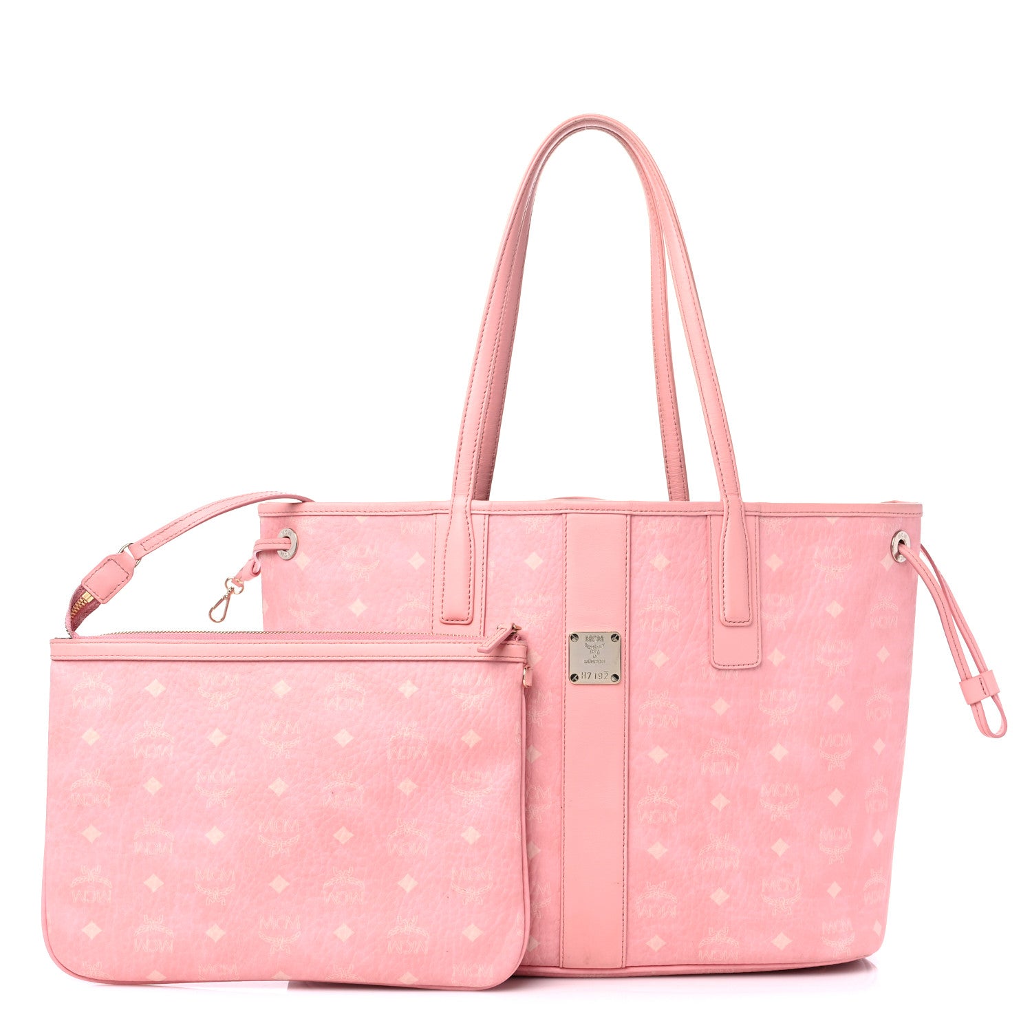 MCM Visetos Medium Liz Reversible Shopper Tote Blossom Pink 1 of 17