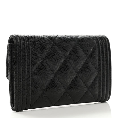 Chanel Caviar Quilted Boy Flap Card Holder Black 3 of 10