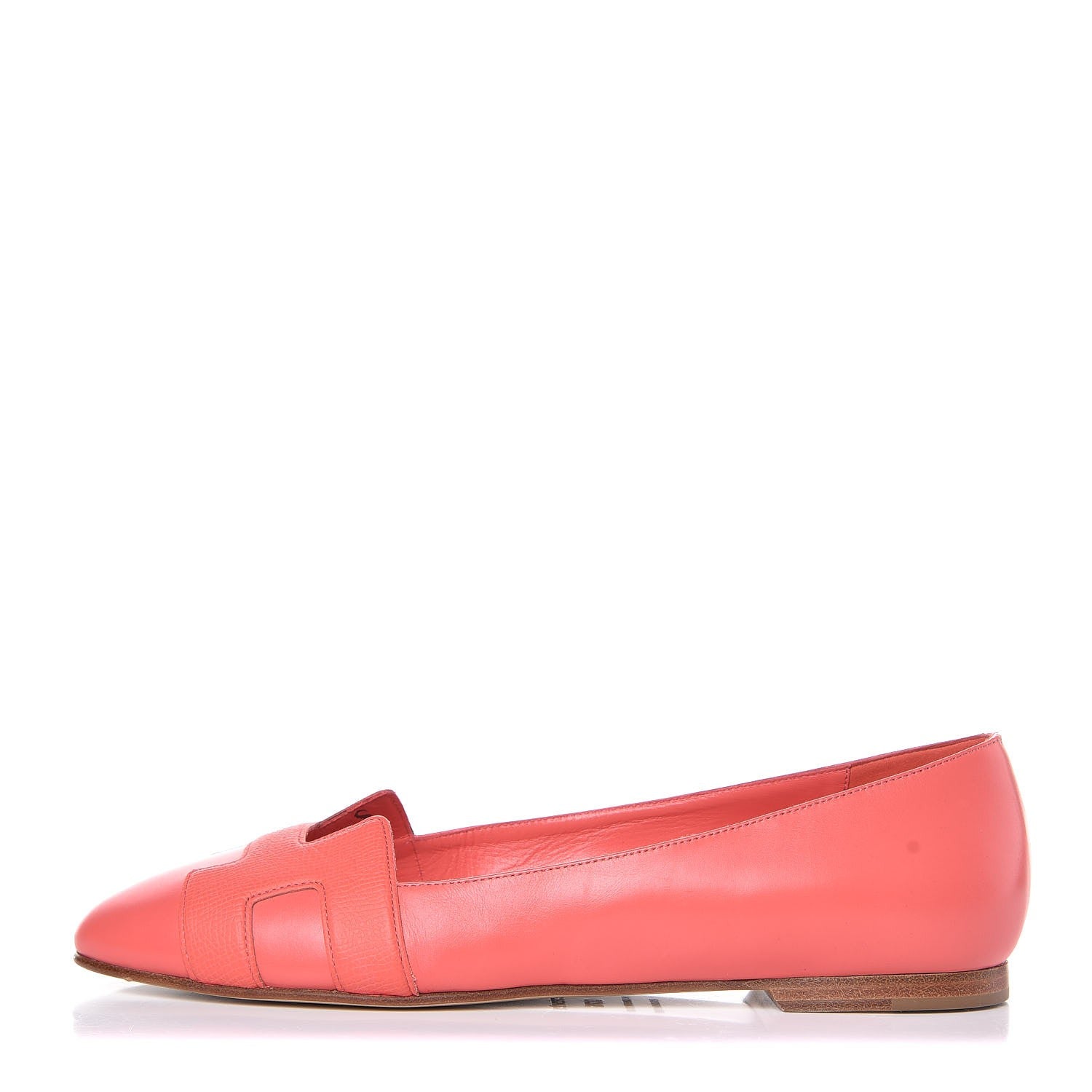 Hermes Calfskin Epsom Nice Ballerina Flats 37.5 Sorbet 1 of 10