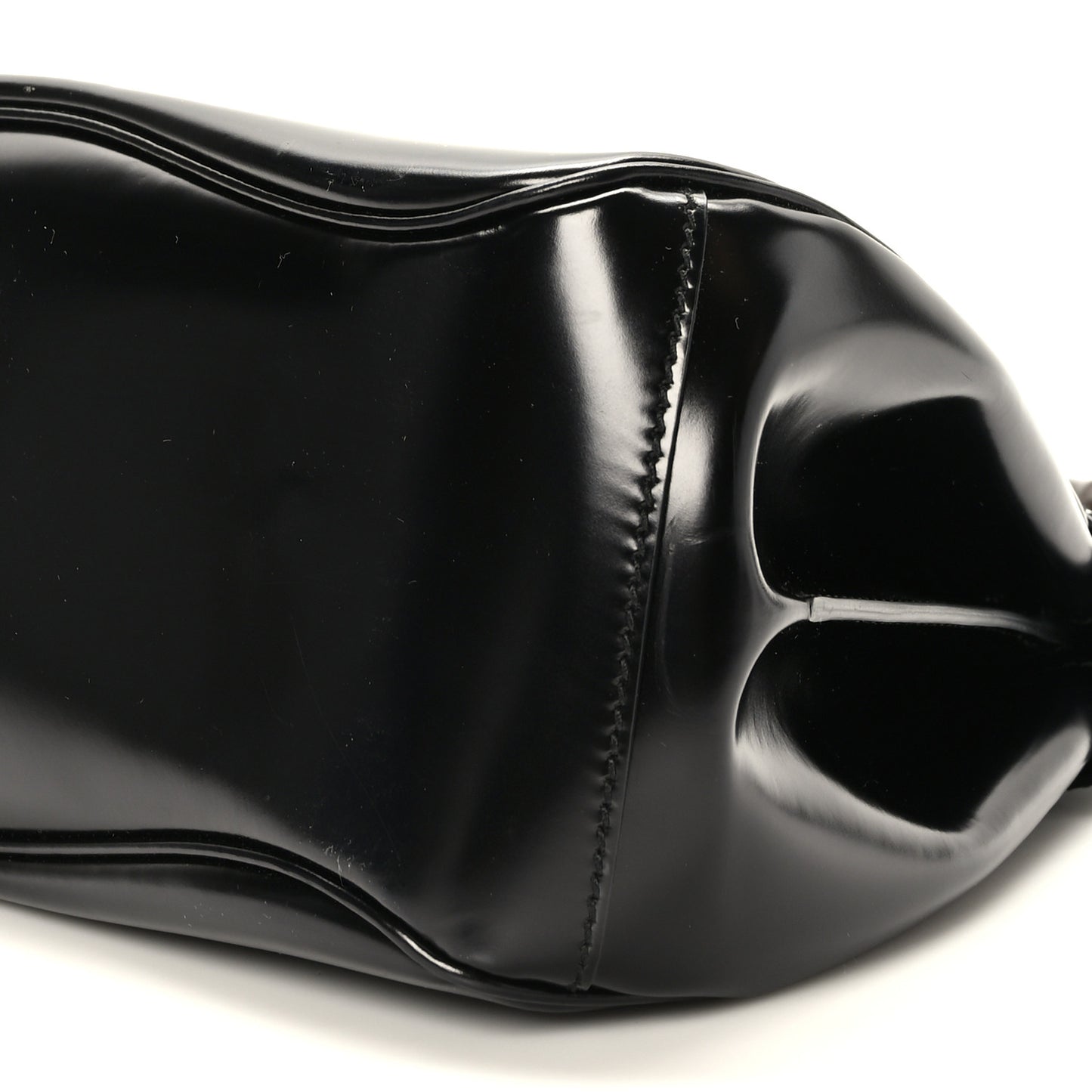 Regent Calfskin Bamboo Medium Lady Lock Top Handle Bag Black