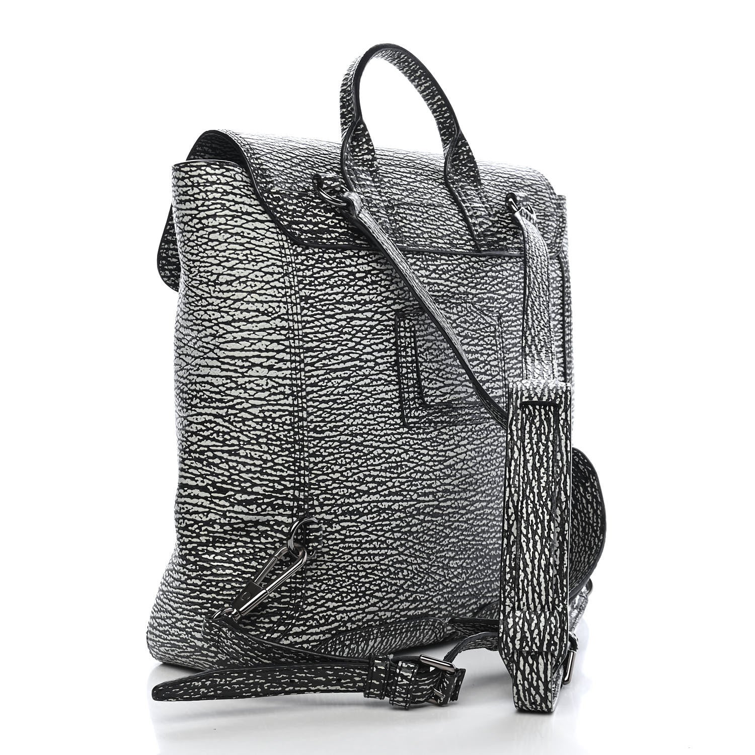 3.1 Phillip Lim Textured Calfskin Large Pashli Satchel Black Cream 3 of 19