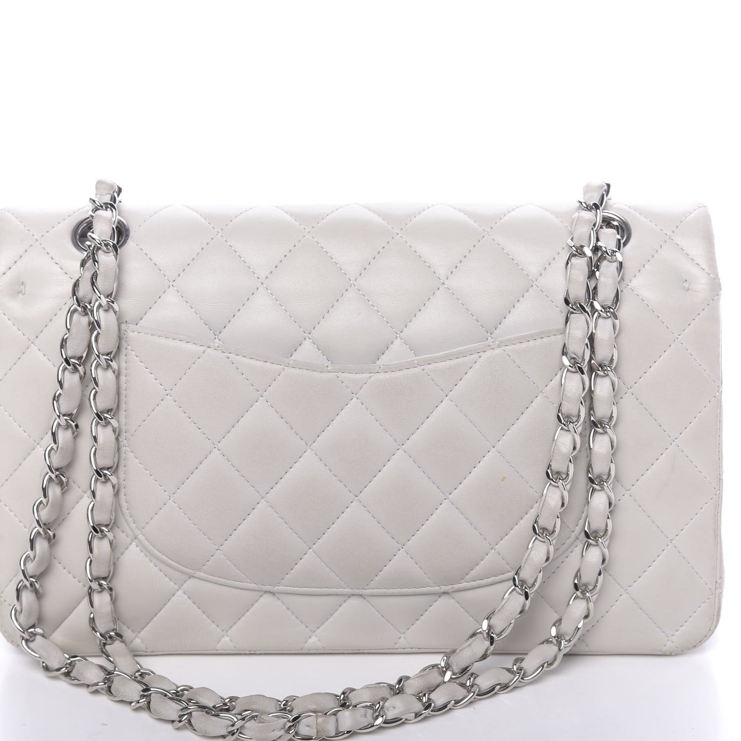 Lambskin Quilted Medium Double Flap White