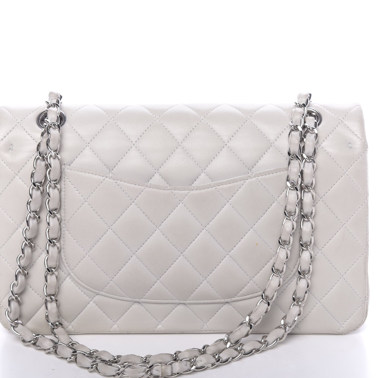 Chanel Lambskin Quilted Medium Double Flap White 13 of 15