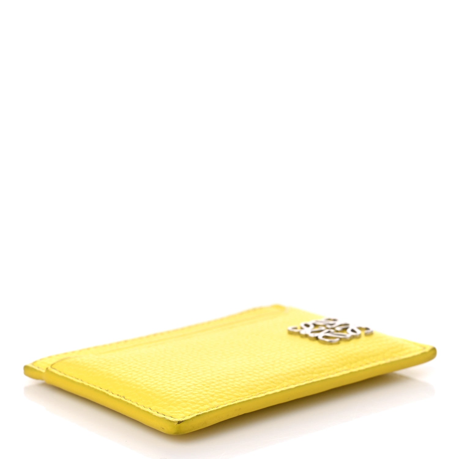 Loewe Soft Grained Calfskin Anagram Card Holder Lemon 4 of 11