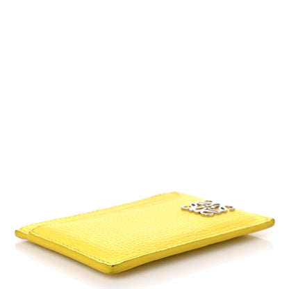 Loewe Soft Grained Calfskin Anagram Card Holder Lemon 4 of 11