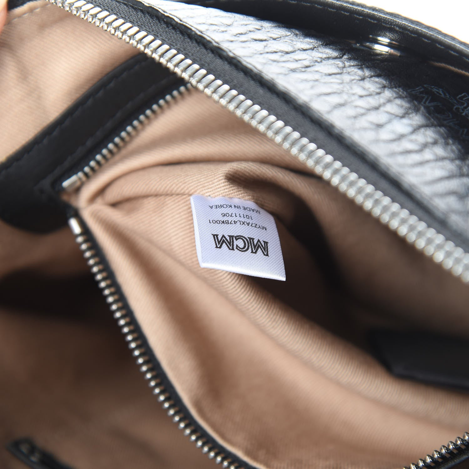 MCM Visetos Medium Punk Rabbit Crossbody Pouch Black 7 of 10
