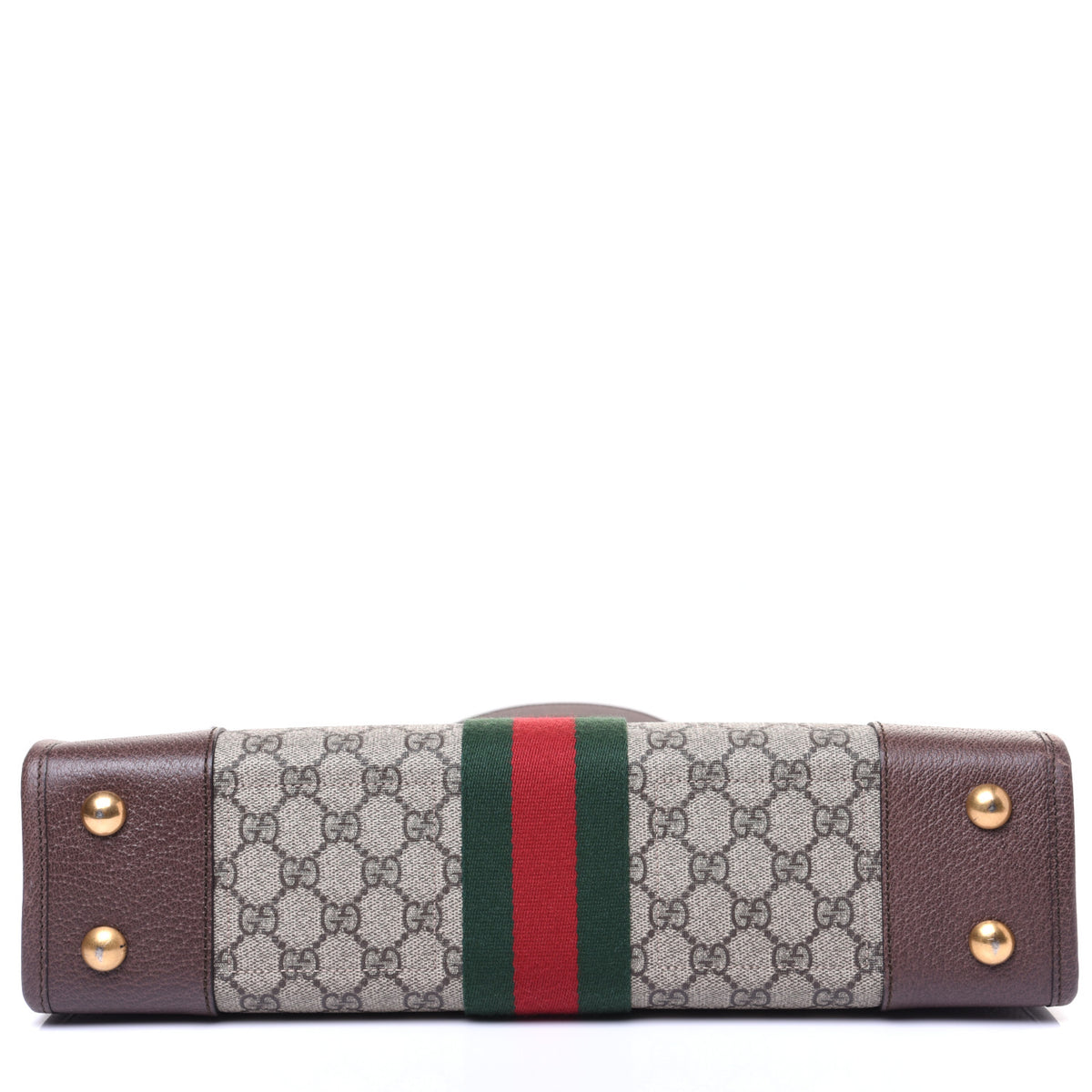 Gucci GG Supreme Monogram Textured Calfskin Web Medium Ophidia Slip Handle Tote Beige Ebony New Acero 8 of 12