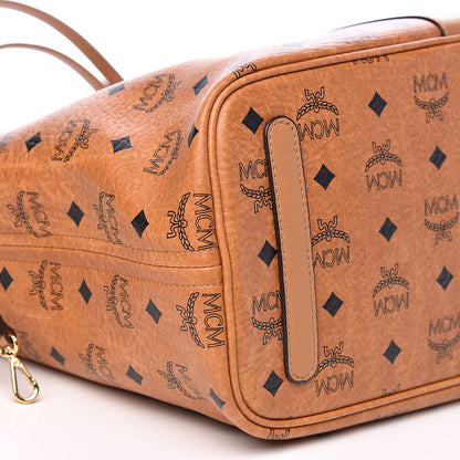 MCM Visetos Medium Liz Reversible Shopper Tote Cognac 12 of 16