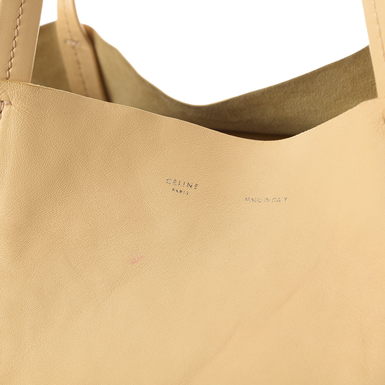 Celine Lambskin Horizontal Bi-Color Cabas Butter 9 of 11