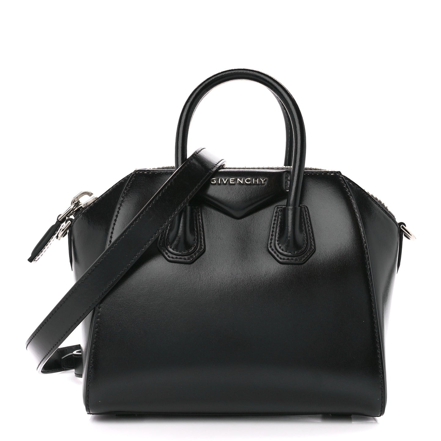 Shiny Lord Calfskin Mini Antigona Black