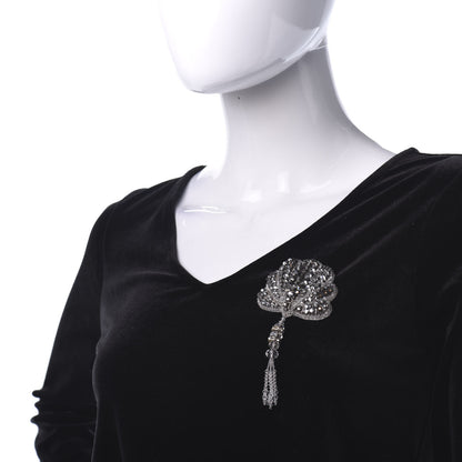 Gucci Crystal Shell Brooch Silver 2 of 6