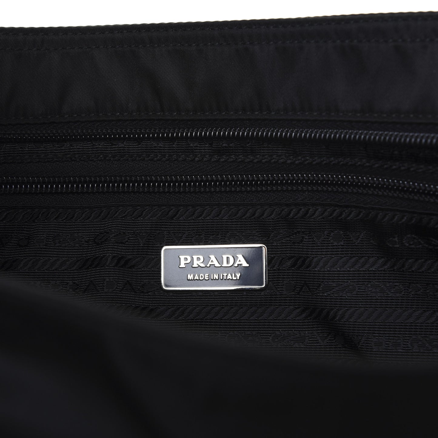 Nylon Flat Messenger Bag Black