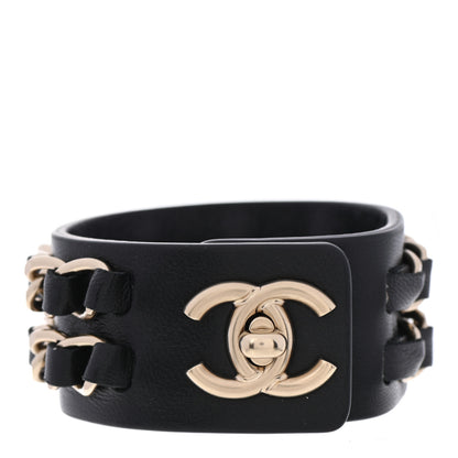 Chanel Lambskin CC Chain Turnlock Bracelet M Black 1 of 5