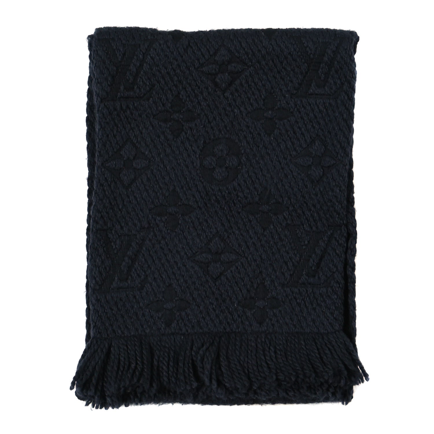 Louis Vuitton Wool Silk Logomania Scarf Charcoal 1 of 3