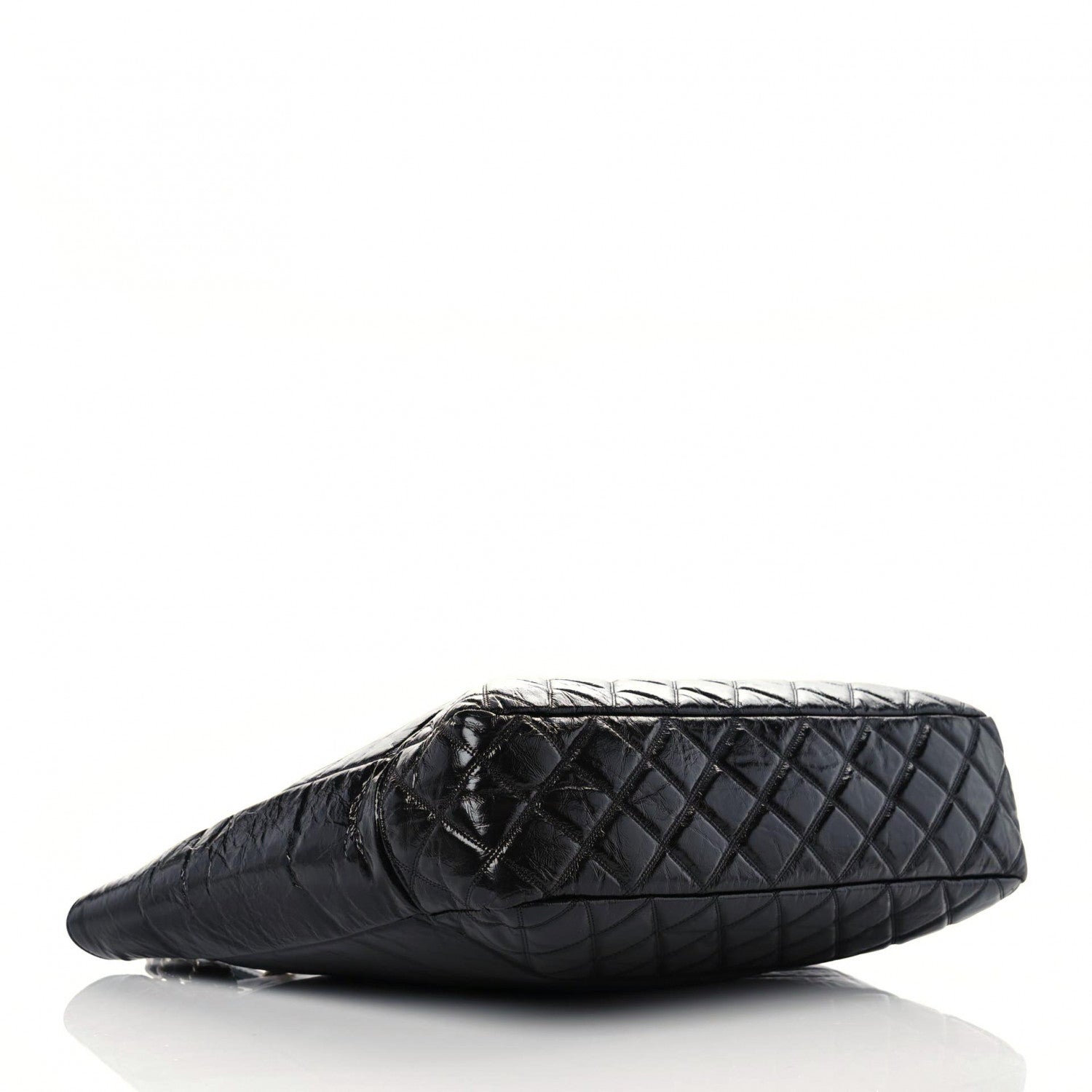 Chanel Shiny Aged Calfskin Quilted Large Shopping Bag Black 4 of 12
