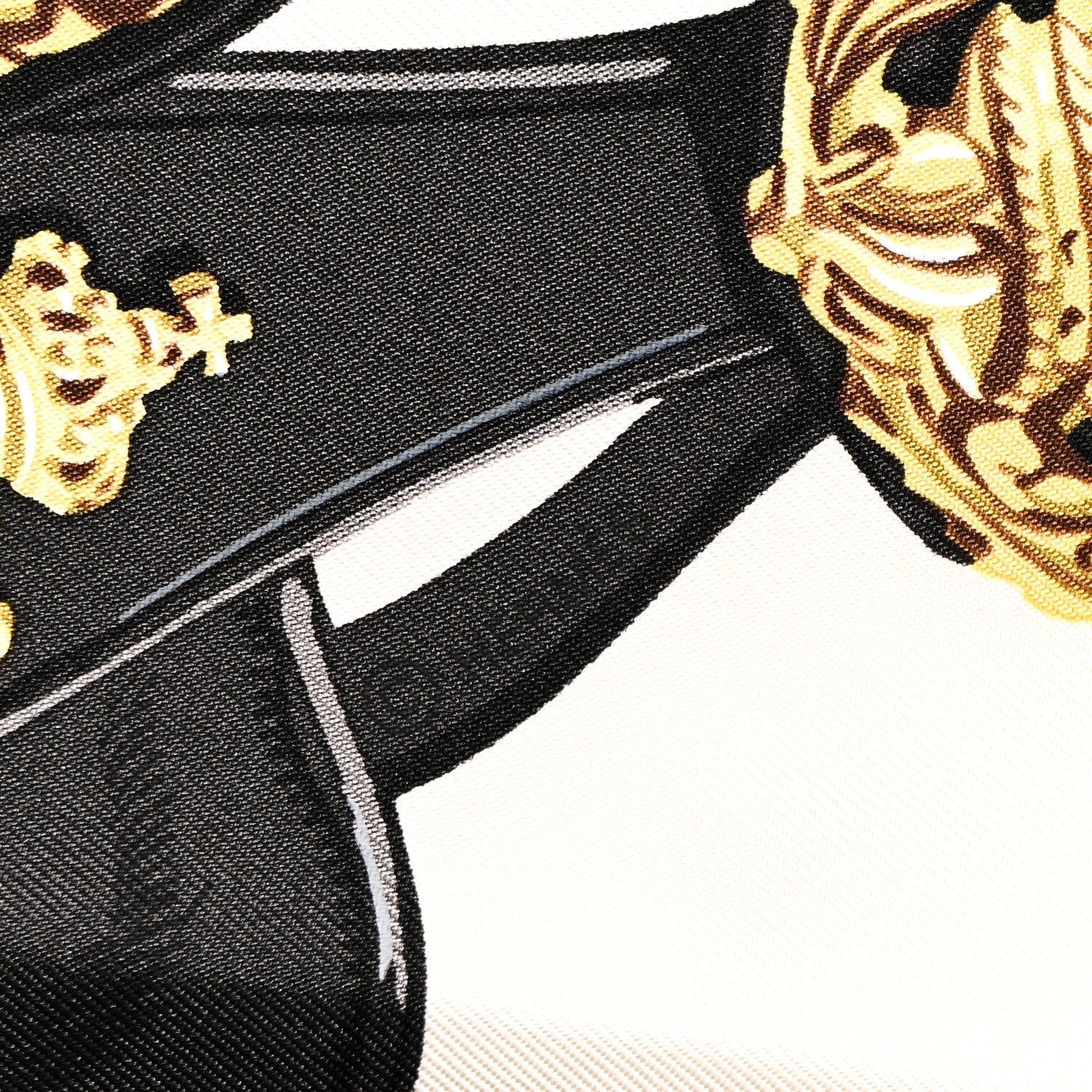 Hermes Silk Brides De Gala Scarf 90 Black Creme Gold 5 of 6