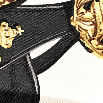 Hermes Silk Brides De Gala Scarf 90 Black Creme Gold 5 of 6