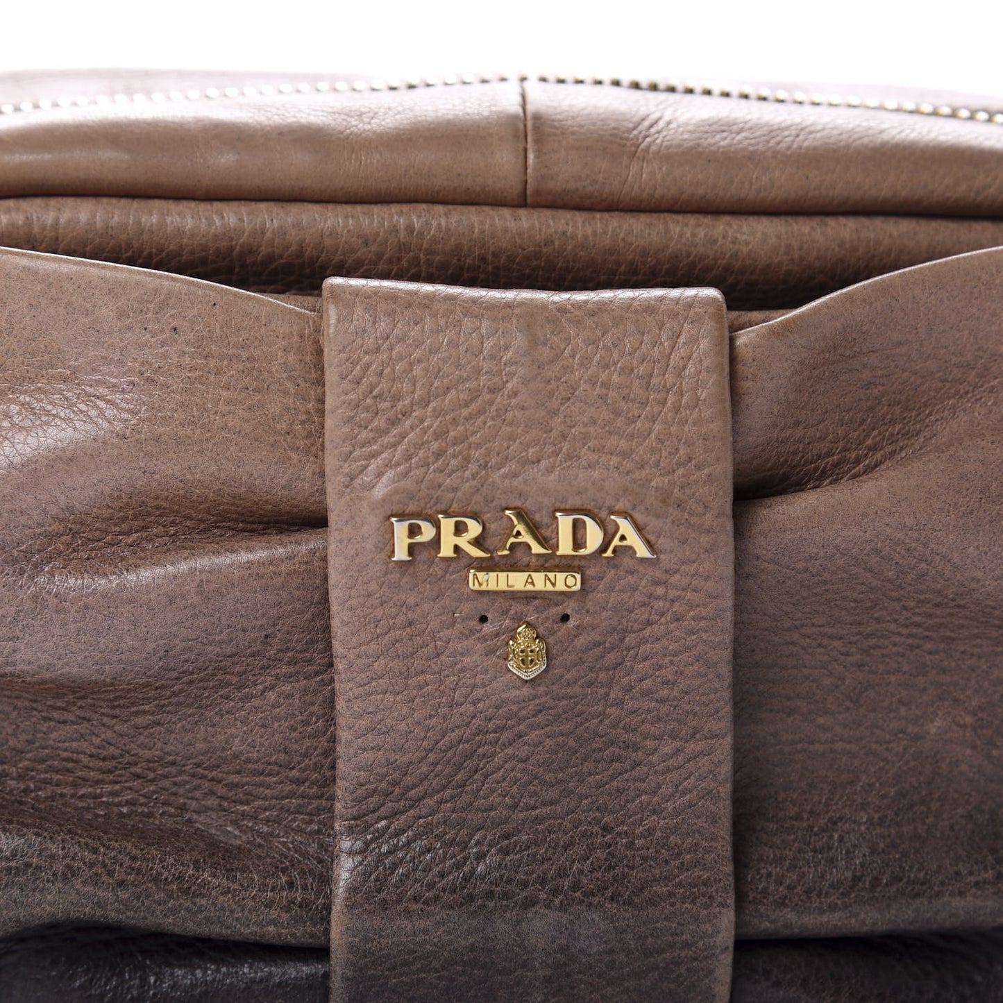 Glace Calfskin Zippers Bow Clutch Ardesia Nudo