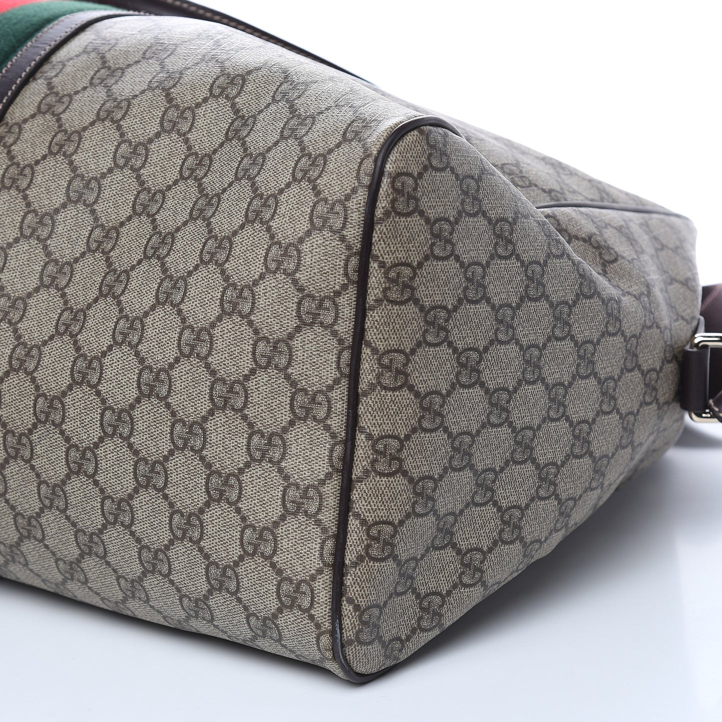 GG Plus Web Carry On Duffle Bag Dark Brown