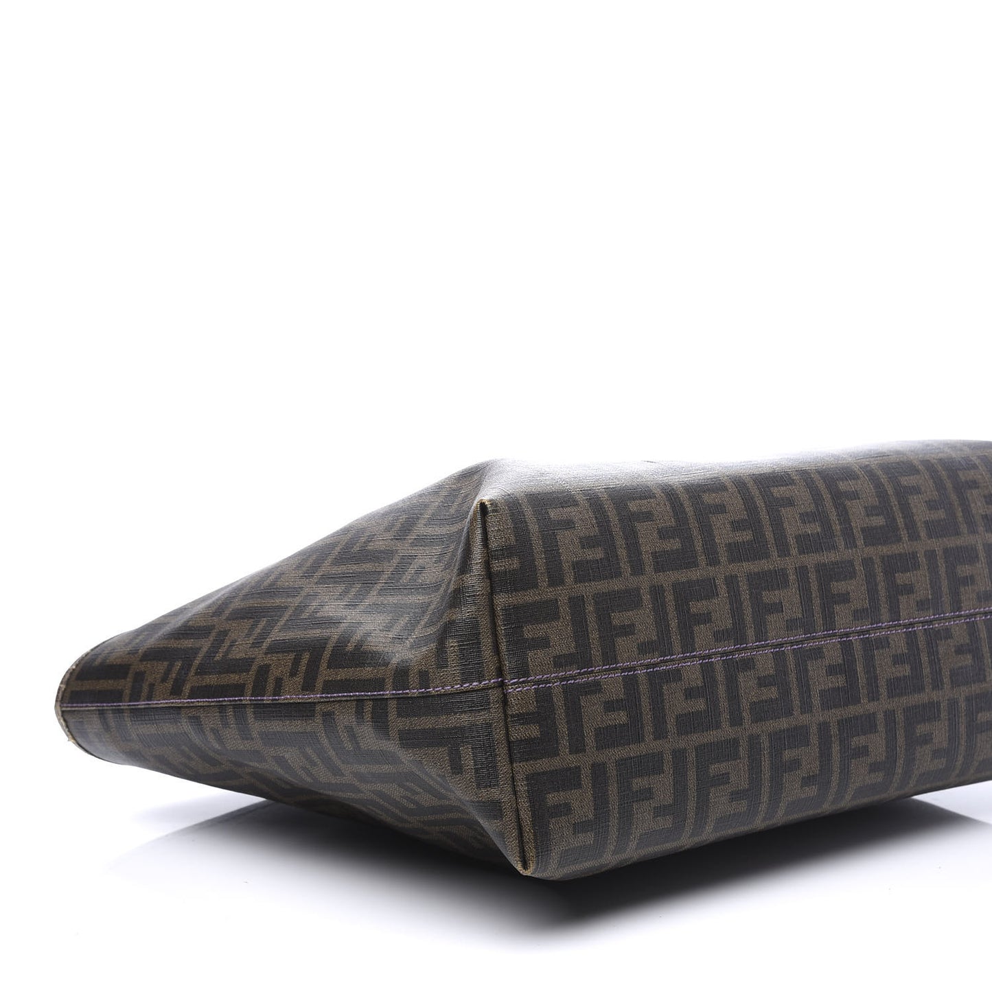 Zucca Spalmati Vitello Elite Medium Roll Tote Tobacco Viola