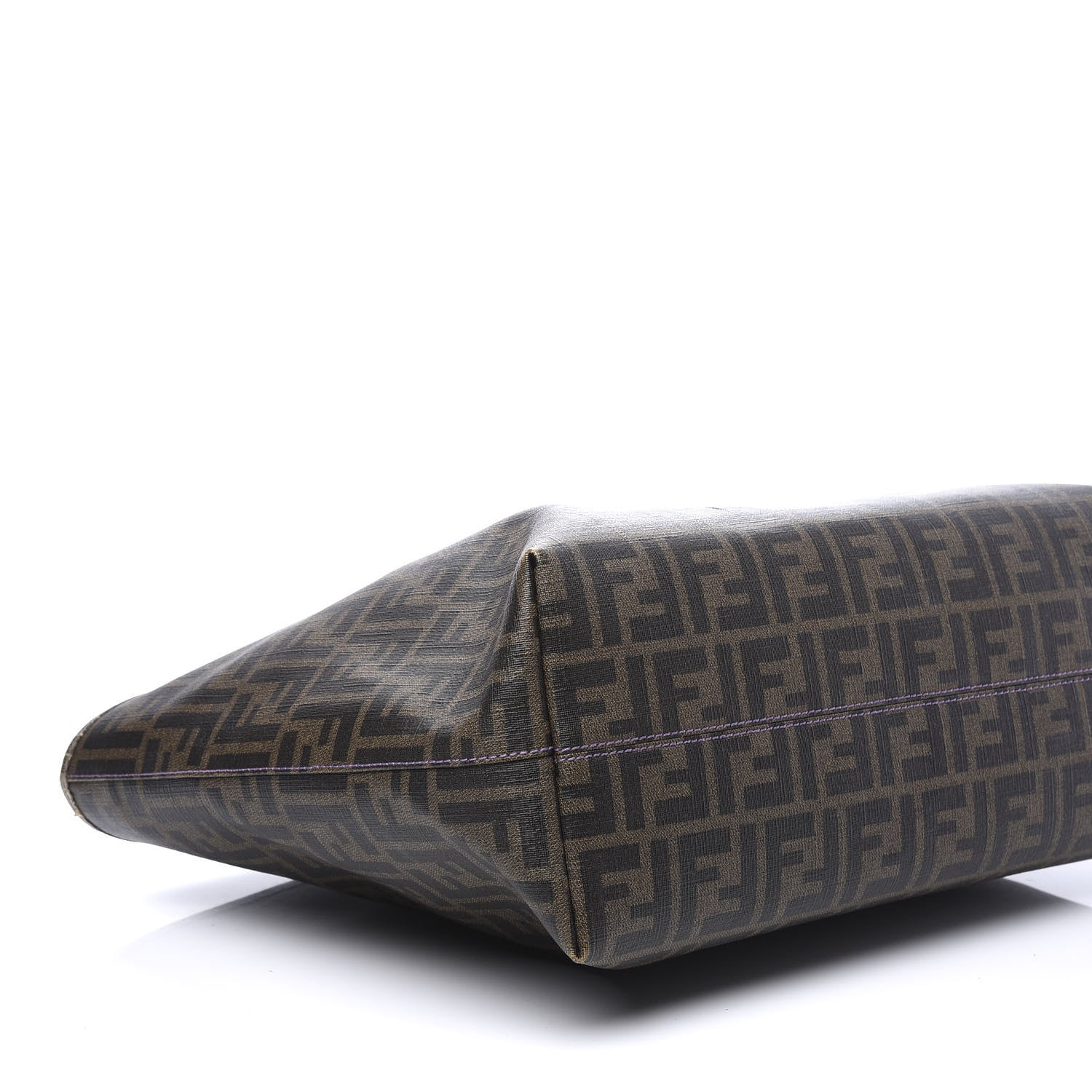 Fendi Zucca Spalmati Vitello Elite Medium Roll Tote Tobacco Viola 5 of 13