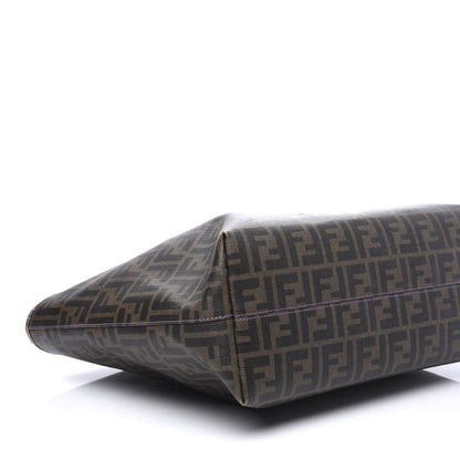 Fendi Zucca Spalmati Vitello Elite Medium Roll Tote Tobacco Viola 5 of 13