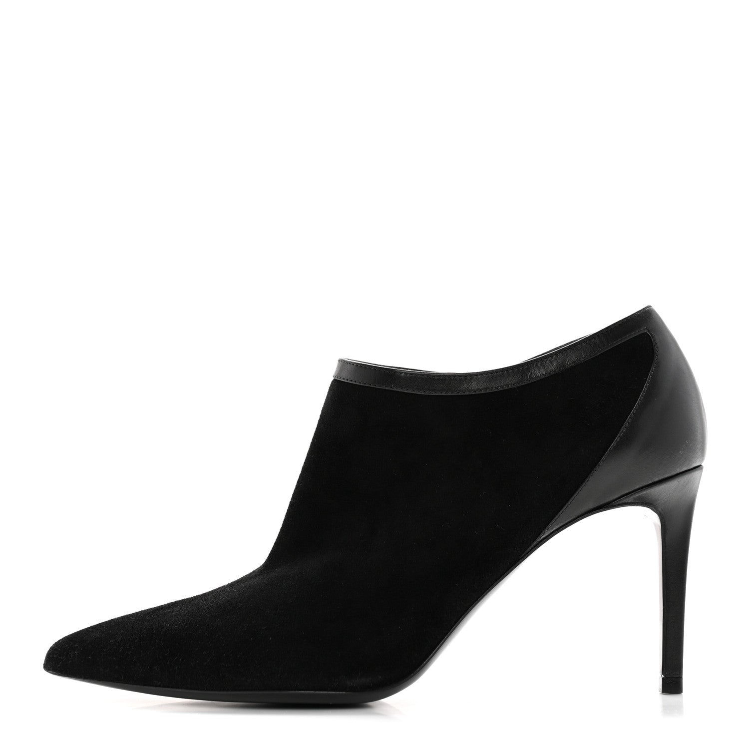 Saint Laurent Suede Calfskin Embellished Ankle Boots 39 Black 1 of 13