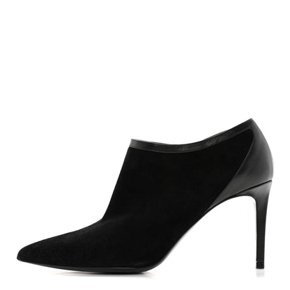 Saint Laurent Suede Calfskin Embellished Ankle Boots 39 Black 1 of 13