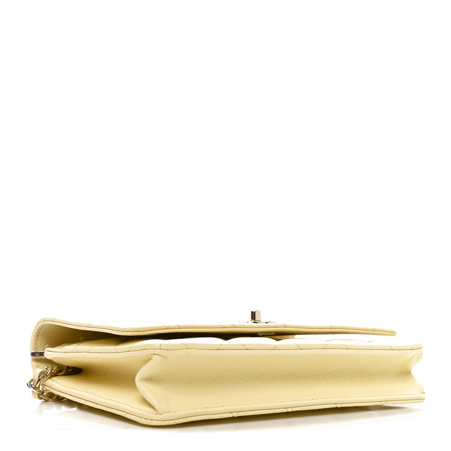 Caviar Quilted CC Turnlock Wallet On Chain WOC Light Yellow