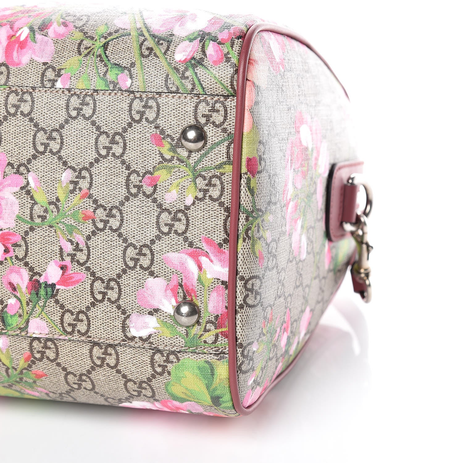 Gucci GG Supreme Monogram Blooms Medium Boston Beige Multicolor Dry Rose 7 of 10